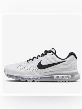 Nike Air Max 2017 White Knit Sneakers with Black Accents